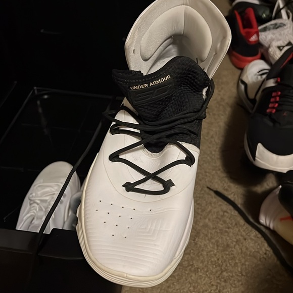 White under Armour, Stephen Curry high top shoes - Picture 3 of 6